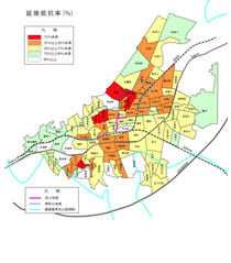 地域ごとに解析した延焼抵抗率の算定